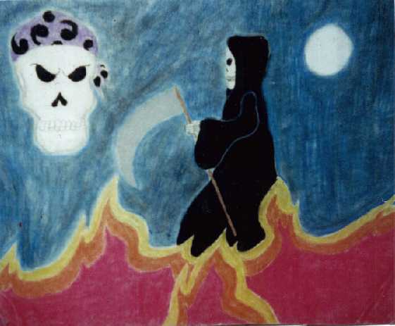 Death walks in Flames